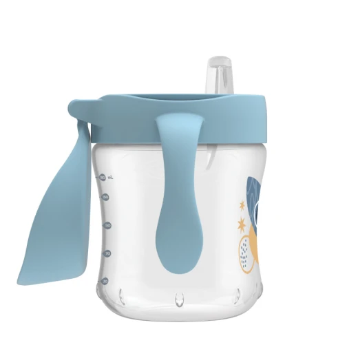 Dr.Brown's 6 oz/180 mL Soft-Spout Transition Cup with Handles, Rocket Ship (6m+), BPA Free - Dr. Brown's - Image 2