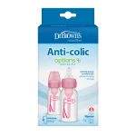 Dr. Brown's Plastic Narrow-Neck Options+ Bottle, 4 oz/120 ml, Pink , 2-pack - Dr. Brown's