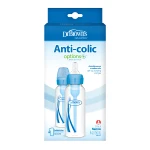 Dr. Brown's Plastic Narrow-Neck Options+ Bottle, 8 oz/250 ml, Blue , 2-pack - Dr. Brown's