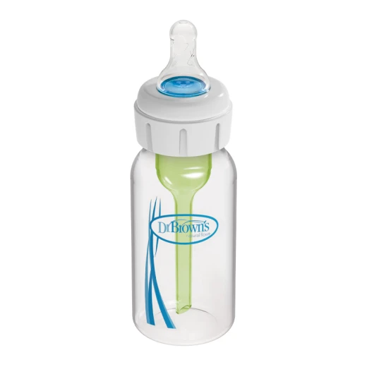 Dr.Brown's Specialty Feeding System 4 oz/120 ml Narrow Bottle , solution for infants with complex feeding issues such as cleft lip, tongue-tie, and lip-tie , with Infant-Paced Feeding Valve + Level 1 Nipple + Extra Valve - Dr. Brown's - Image 3