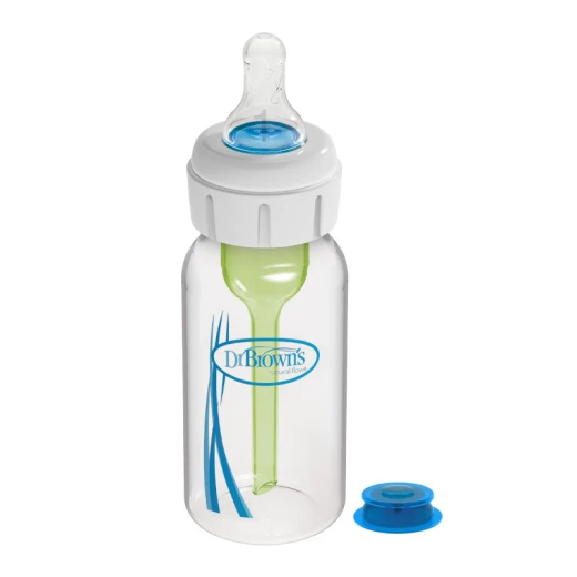 Dr.Brown's Specialty Feeding System 4 oz/120 ml Narrow Bottle , solution for infants with complex feeding issues such as cleft lip, tongue-tie, and lip-tie , with Infant-Paced Feeding Valve + Level 1 Nipple + Extra Valve - Dr. Brown's - Image 4