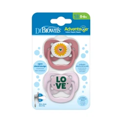 Dr. Brown's Advantage Pacifier - Stage 1 ( 0-6 ) months, 2-Pack, Pink 
