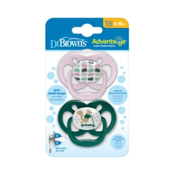 Dr. Brown's Advantage Pacifier - Stage 2 (6-18 ) months, 2-Pack, Pink