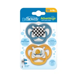 Dr. Brown's Advantage Pacifier - Stage 2 ( 6-18 ) months, 2-Pack, Blue