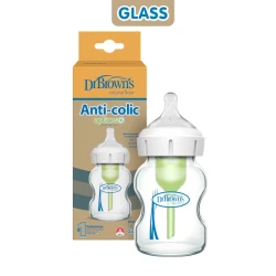 Dr. Brown's Glass Wide-Neck Options+ Bottle, 5 oz/150 ml,1-pack