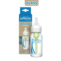 Dr. Brown's Glass Narrow-Neck Options+ Bottle, 4 oz/120 ml,1-pack