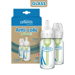 Dr. Brown's Glass Narrow-Neck Options+ Bottle, 4 oz/120 ml,2-pack
