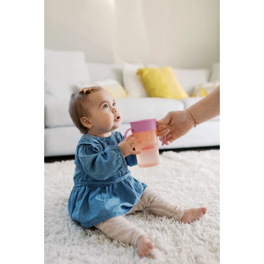Dr. Brown’s Milestones Straw to 360° Cup , Convertible Toddler Training Cup , with Interchangeable Silicone Straw and 360 Degree Cup Lids, pink , 10 oz/300 mL, BPA Free - Dr. Brown's - Image 8