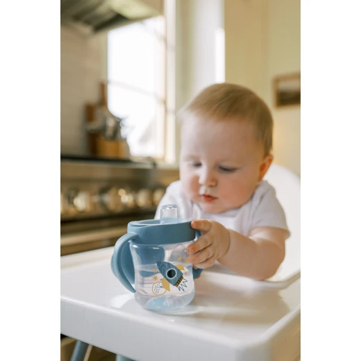 Dr.Brown's 6 oz/180 mL Soft-Spout Transition Cup with Handles, Rocket Ship (6m+), BPA Free - Dr. Brown's - Image 5