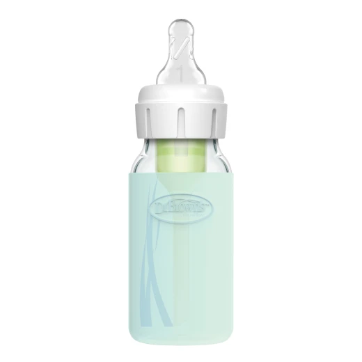 Dr.Browns Narrow-Neck Glass Bottle Silicone Sleeve , 4 oz / 120ml , Mint ,  1-pack - Dr. Brown's - Image 3
