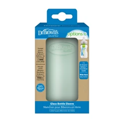 Dr.Browns Wide -Neck Glass Bottle Silicone Sleeve , 9oz / 270ml , Mint ,  1-pack