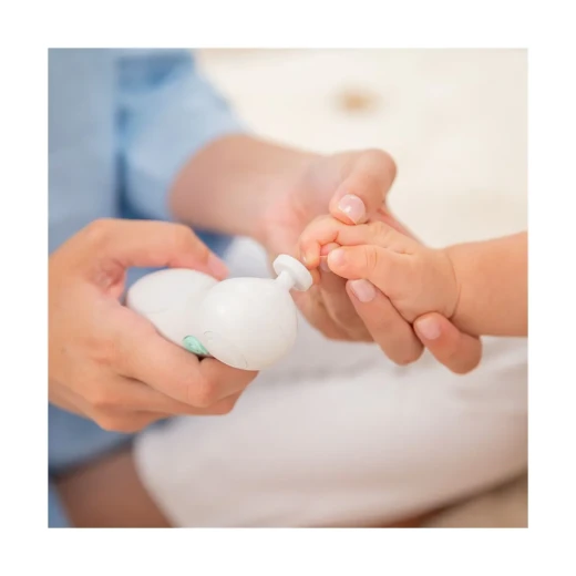 Miniland Electric Baby Nail Trimmer  includes 6 interchangeable heads, 4 for children and 2 for adults, and two speeds - Miniland - Image 2