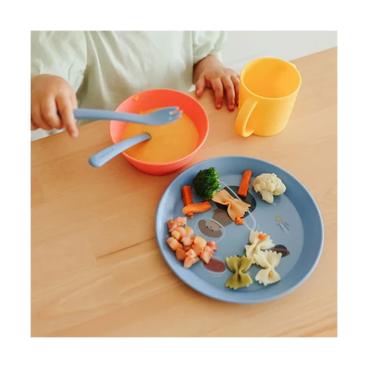 Miniland Baby Tableware Set of 5 ( Plate , Bowl , Spoon , Fork , Cup ) for encouraging independence in children- SPACE - Miniland - Image 3