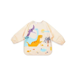 Miniland Long-Sleeve Bib with light, waterproof and resistant material , JURASSIC