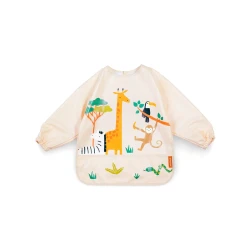 Miniland Long-Sleeve Bib with light, waterproof and resistant material , JUNGLE