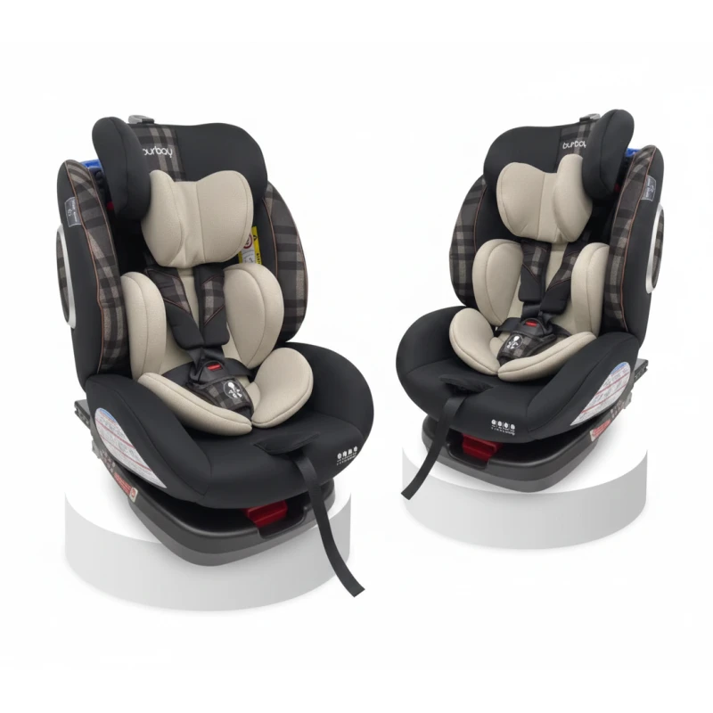 Burbay AG103 360° Rotating ISOFIX Car Seat, All-in-One Convertible Baby & Child Safety Seat, Rear & Forward Facing, Birth to 36 kg (Group 0+/1/2/3) - Burbay