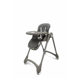 Burbay Adjustable High Chair for Babies & Toddlers – Reclining Backrest & Rolling Wheels