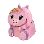 Kids Backpack Unicorn Design with Pull-Out Tongue and Velcro Hands, 8L Capacity, 29×25×13 cm Size, - Alph