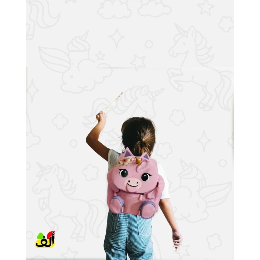 Kids Backpack Unicorn Design with Pull-Out Tongue and Velcro Hands, 8L Capacity, 29×25×13 cm Size, - Alph - Image 4