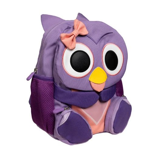 Kids Backpack Owl Design with Pull-Out Tongue and Velcro Hands, 8L Capacity, 29×25×13 cm Size, Lightweight Waterproof, Ideal for Kindergarten, Nursery, Travel and Daily Use - Alph - Image 2