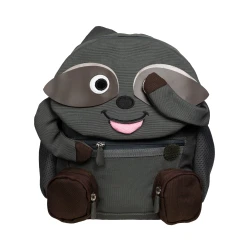 Kids Backpack Raccoon Design with Pull-Out Tongue and Velcro Hands, 8L Capacity, 29×25×13 cm Size, Lightweight Waterproof, Ideal for Kindergarten, Nursery, Travel and Daily Use
