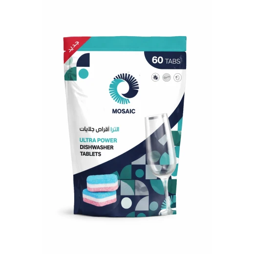 Mosaic Ultra Dishwasher Tablets, 60 Tabs – Powerful Cleaning Action, Removes Tough Grease & Stains, Sparkling Dishes, Effective on Glassware & Utensils, Suitable for Daily Use Mosaic Ultra Dishwasher Tablets, 60 Tabs – Powerful Cleaning Action, Removes Tough Grease & Stains, Sparkling Dishes, Effective on Glassware & Utensils, Suitable for Daily Use