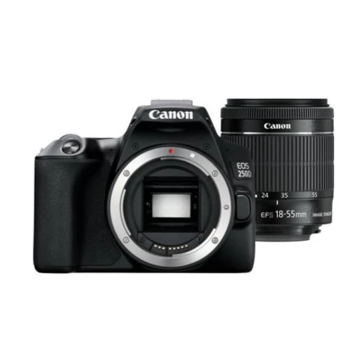 كاميرا كانون EOS 250D DSLR سوداء اللون مع عدسة EF-S 18-55mm f/4-5.6 IS STM - مستشعر APS-C بدقة 24.1 ميجابكسل، تسجيل فيديو بدقة 4K، ضبط تلقائي للصورة ثنائي البكسل، واي فاي وبلوتوث، شاشة لمس متغيرة الزاوية، تصميم خفيف الوزن كاميرا كانون EOS 250D DSLR سوداء اللون مع عدسة EF-S 18-55mm f/4-5.6 IS STM - مستشعر APS-C بدقة 24.1 ميجابكسل، تسجيل فيديو بدقة 4K، ضبط تلقائي للصورة ثنائي البكسل، واي فاي وبلوتوث، شاشة لمس متغيرة الزاوية، تصميم خفيف الوزن