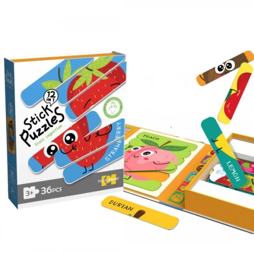 Fruit Stick Puzzles, consisting of 36 sturdy wooden or cardboard sticks, is a fun educational toy that develops children's creativity, concentration, and manual skills in a safe and interactive way - Creative's - Image 3