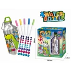 product is an art kit for children to decorate their own water bottle with dinosaur designs. - Creative's
