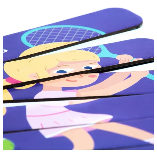 لعبة Stick Puzzles – Sports edition، وهي لعبة شيقة وتعليمية للأطفال تساعد على تطوير المهارات الحركية الدقيقة، وتعزز التفكير المنطقي، وتشجع الإبداع بطريقة ممتعة وتفاعلية - كرييتيفز - Image 2