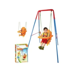 A small children's swing with a metal frame from King Sport, for indoor and outdoor use, suitable for children from 6 months to 3 years old or up to a weight of 25-30 kg, safe and fun for everyday play