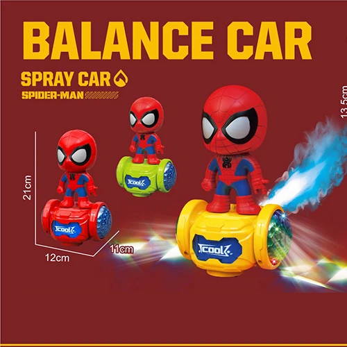 سيارة سبايدرمان المتوازنة (Spider-Man Balance Car) ، وهي لعبة تفاعلية مصممة للأطفال. الإضاءة والموسيقى: مزودة بأضواء LED  وتصدر موسيقى حماسية أثناء الحركة. - كرييتيفز - Image 2