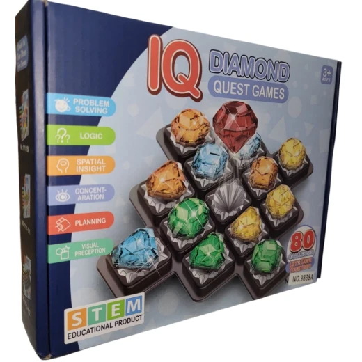 لعبة IQ Diamond Quest - لعبة ألغاز منطقية تعليمية للأطفال والكبار، تعزز التفكير النقدي وحل المشكلات والمهارات المعرفية، نشاط تدريبي ممتع وجذاب للدماغ - كرييتيفز - Image 5