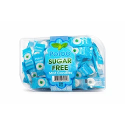 Poloo Sugar-Free Mint Candy – Fresh Mint Flavor Coated Sweets, 50 Pieces. Helps eliminate bad breath. Refreshing mouth candy suitable for diet and weight loss, and for people with diabetes. Contains vitamins, healthy and safe.