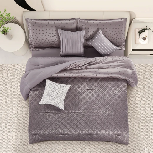 Merlin Livings 7 pieces Luxury Jacquard King Size Bedding set Elegant Geometric Pattern Set for Master Bedroom - Merlin Livings - Image 2