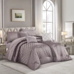 Merlin Livings 7 pieces Luxury Jacquard King Size Bedding set Elegant Geometric Pattern Set for Master Bedroom - Merlin Livings