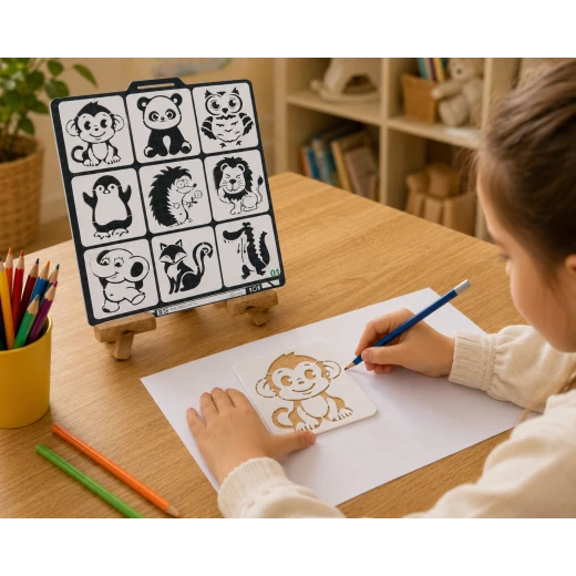 مجموعة قوالب رسم الحيوانات للأطفال 9 أشكال تعليمية – قوالب ستنسل للرسم والتلوين مقاس 8×8 سم، سماكة 0.4 مم – أدوات تعليم الفنون والإبداع مجموعة قوالب رسم الحيوانات للأطفال 9 أشكال تعليمية – قوالب ستنسل للرسم والتلوين مقاس 8×8 سم، سماكة 0.4 مم – أدوات تعليم الفنون والإبداع