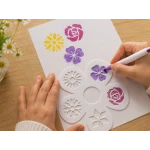 Multi-Design Flower Drawing Stencil Template – Reusable Floral Painting and Coloring Stencil for Kids and Adults – 19 x 18 cm, 0.6 cm Thickness, Art and Craft Tool - Drawing templates