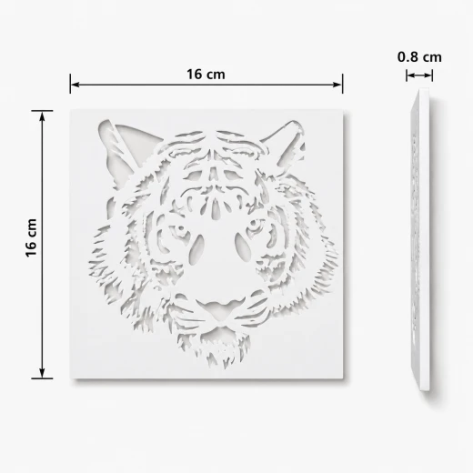 Tiger Drawing Stencil Template 16 x 16 cm – Reusable Animal Art Stencil for Sketching, Coloring, Crafts, School Activities and Creative Projects - Drawing templates - Image 2