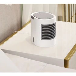 Portable Personal Air Cooler with 380ml Water Tank – USB Mini Desk Air Conditioner Fan with 3 Speed Settings, Replaceable Filter and Carry Handle for Office and Bedroom Use