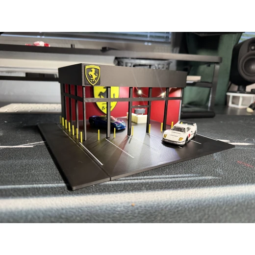 1:64 Scale Miniature Car Garage Display Model – 3D Printed Modern Showcase for Collectible Cars – Decorative Display Base for Hobby Collections - Miniatures and collectibles - Image 2