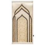 سجادة صلاة فاخرة Golden Blossom مبطنة 120×64 سم، قماش مخملي ناعم مع طبقة إسفنج 1.7 سم، تصميم منقوش مريح للصلاة - اربن رجز