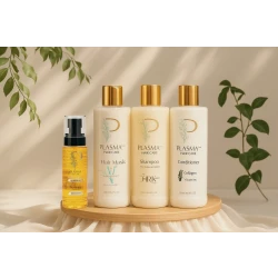 Plasma Hair Care Package 500 ml Medical Grade Complete Hair Treatment Set Shampoo Conditioner Mask and Serum Deep Repair Hydration Strengthening Frizz Control Shine and Smoothness for Healthy Hair Care Routine