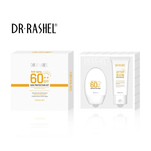 Anti Aging Sun Protection Kit SPF 60 2 Piece Set for Face and Body Hydrating Soothing Sunscreen with Antioxidants UV Protection Reduces Sun Damage Lightweight Daily Skincare - DR-rashel - Image 2
