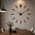 Large DIY 3D Wall Clock with elegant and modern design, adjustable size from 60–120 cm Easy self-installation without a technician, silent movement with no noise, perfect for living rooms, bedrooms, and offices