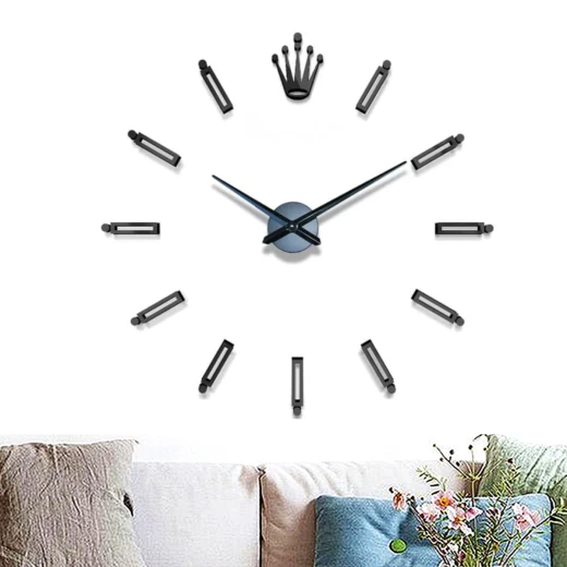 Large DIY 3D Wall Clock with elegant and modern design, adjustable size from 60–120 cm Easy self-installation without a technician, silent movement with no noise, perfect for living rooms, bedrooms, and offices - Image 9