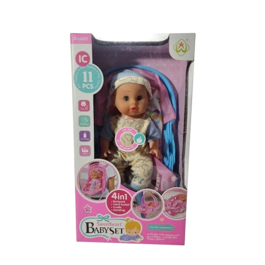 SeaLand Toys, Baby Doll with Sound & Carry Backpack (Baby Carrier) - Sealand toys - Image 2