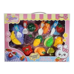 SeaLand Toys, Kids Cutting Fruits & Vegetables Play Set with Cutting Tools and Table