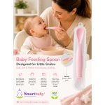 Smartbaby Soft Silicone Baby Feeding Spoon with Hygienic Travel Case – BPA-Free Infant Weaning Spoon for First Foods - Smart Baby