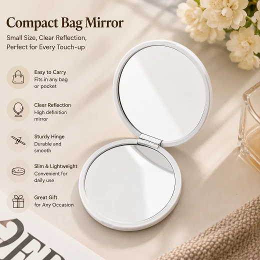 Portable Round Pocket Mirror With Clear Reflection - Luxury wine accessories - Image 2